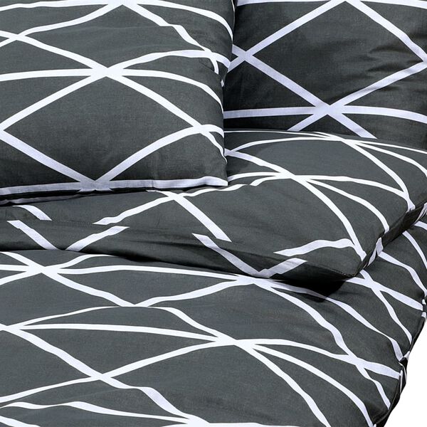 vidaXL Duvet Cover Set Grey 200x200 cm Cotton
