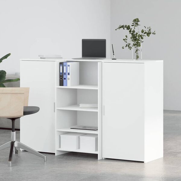 vidaXL Reception Desk White 155x50x103.5 cm Engineered Wood