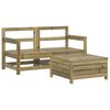vidaXL 3 Piece Garden Sofa Set Impregnated Wood Pine