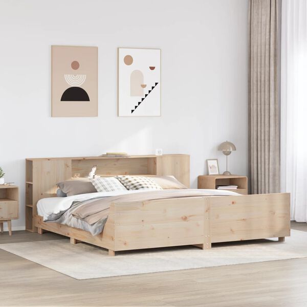 vidaXL Bed Frame without Mattress 180x200 cm Super King Solid Wood Pine