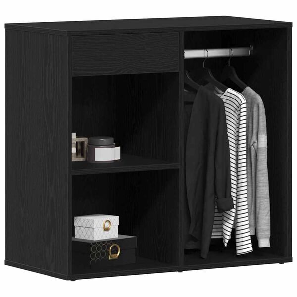 vidaXL Cosmetic Cabinet Black Oak 80 x 40 x 75 cm Engineered Wood