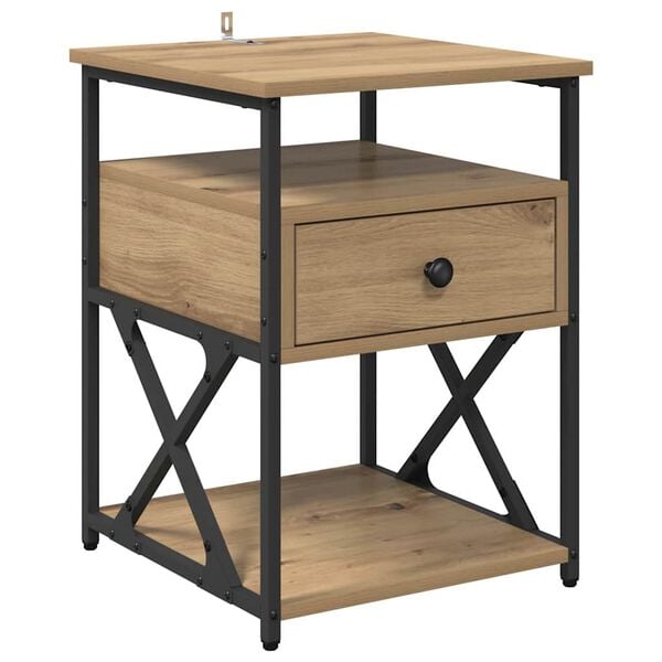 vidaXL Bedside Cabinet Artisan Oak 40 x 42 x 55 cm Engineered Wood