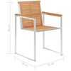 vidaXL Garden Chairs 2 pcs Solid Teak Wood and Stainless Steel