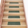 vidaXL Stair Mats Self-adhesive 15 pcs 60x25 cm Green Rectangular