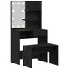 vidaXL Dressing Table Set Black oak 74.5 x 40 x 141 cm Engineered wood