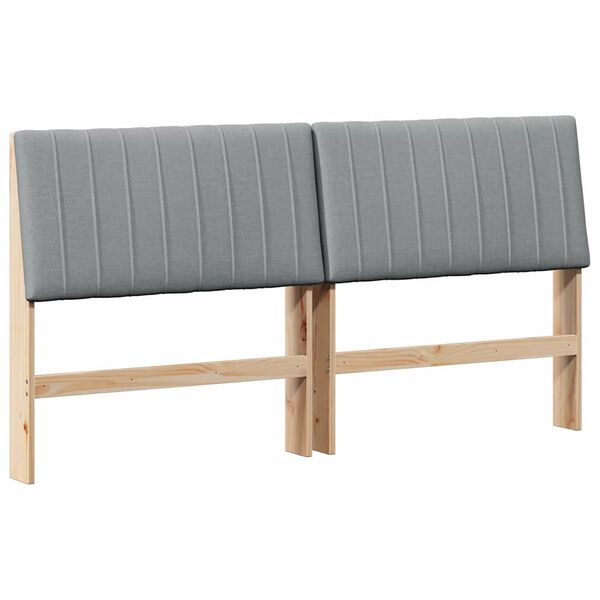 vidaXL Upholstered Headboard Light Grey 180 cm Solid Pine Wood