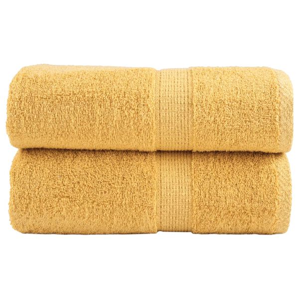 vidaXL Premium Wash Towels "SOLUND" 2 pcs Gold 30x30 cm 600 gsm