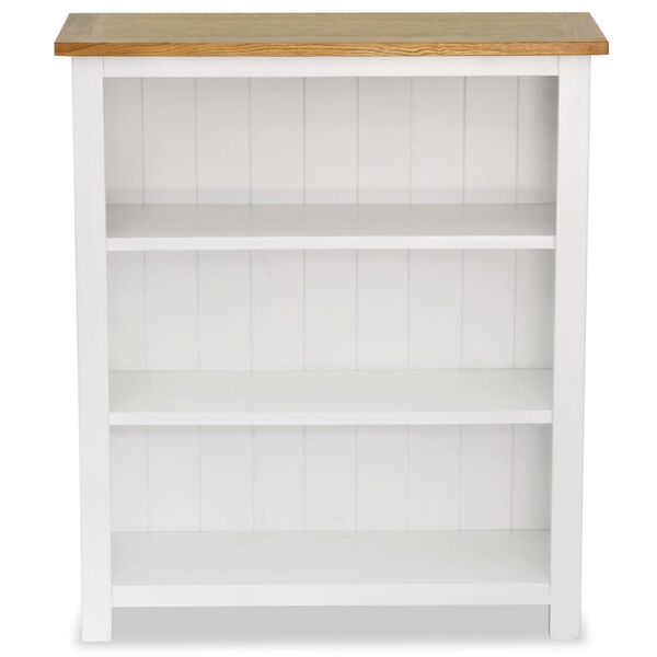 vidaXL 3-Tier Bookcase 72x22.5x82 cm Solid Oak Wood