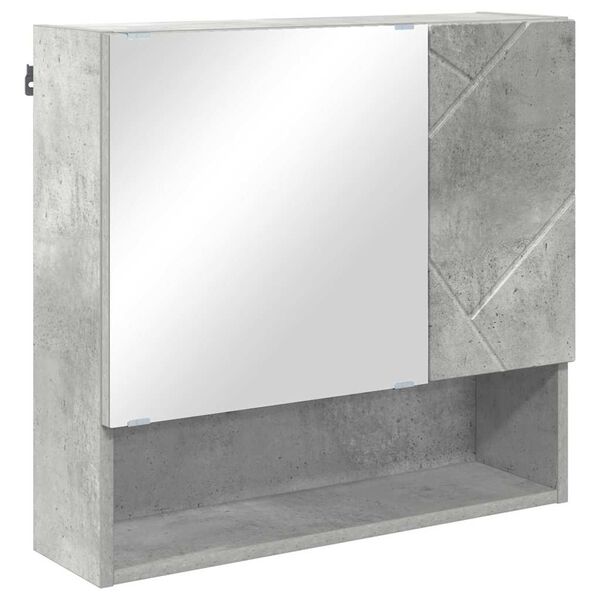 vidaXL Mirror Cabinet Concrete Grey 59 x 17 x 55 cm Engineered Wood