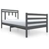 vidaXL Bed Frame without Mattress Grey Solid Wood 100x200 cm