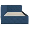 vidaXL Corner Bed Frame with Headboard Blue 90 x 200 cm Fabric