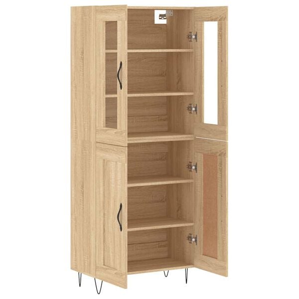 vidaXL Highboard Sonoma Oak 69.5x34x180 cm Engineered Wood