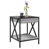 vidaXL Coffee Table with Infinity LED Grey Sonoma 40x40x49 cm
