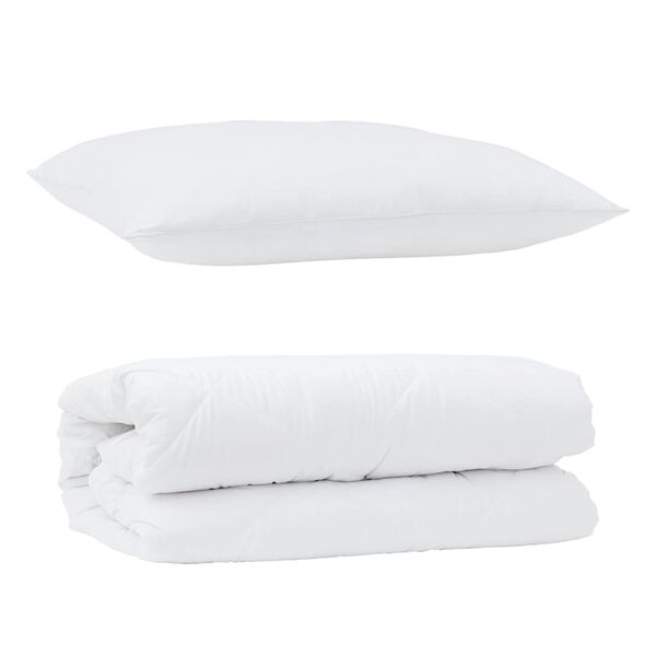 vidaXL Duvet Set with Pillow 2 pcs White Microfibre