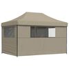 vidaXL Party Tent Folding Taupe 279 x 410 x 315 cm Oxford Fabric