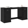 vidaXL Desk with Cabinet Black Oak 154.5 x 50 x 75 cm Engineered Wood