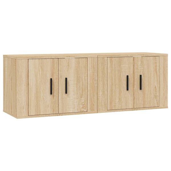 vidaXL Wall-mounted TV Cabinets 2 pcs Sonoma Oak 57x34.5x40 cm
