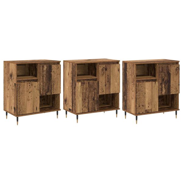 vidaXL Sideboards 3 pcs Old wood 180 x 35 x 70 cm Engineered wood