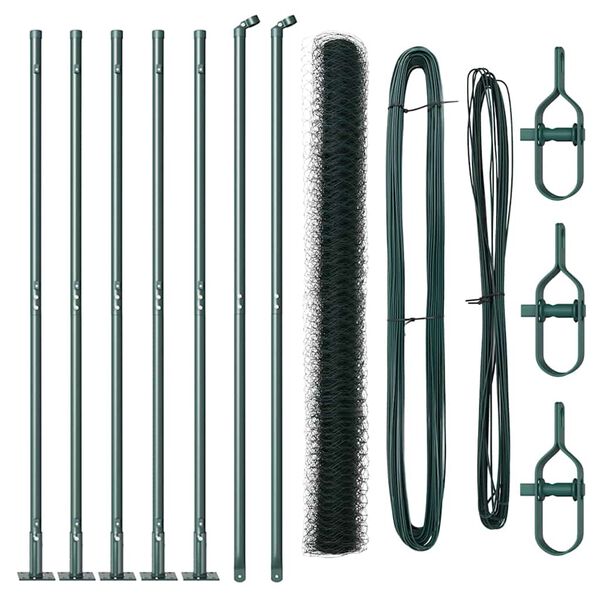 vidaXL Fence Post Green 10 x 1.5 m (36 mm mesh) Steel and PVC