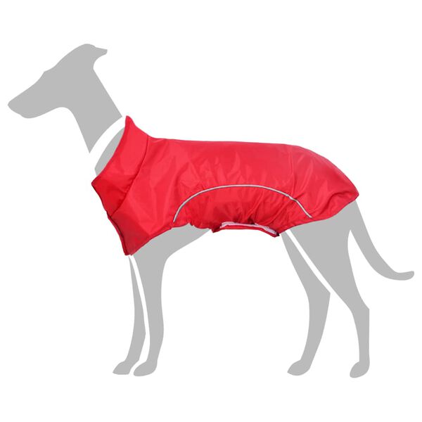 vidaXL Dog Raincoat with Reflective Strips Polyester Red XXS