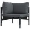 vidaXL Garden Sofa Set with Cushion 7 pcs Black Steel