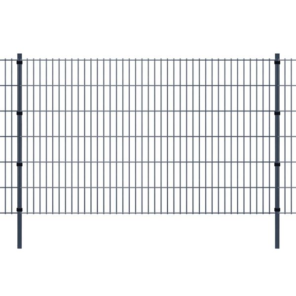 vidaXL Fence Posts 20 pcs Grey 170 cm Galvanised Steel