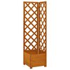 vidaXL Corner Trellis Planter Orange 40x40x150 cm Solid Firwood