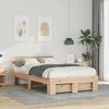 vidaXL Bed Frame with Headboard Brown 135 x 190 cm Solid Pine Wood