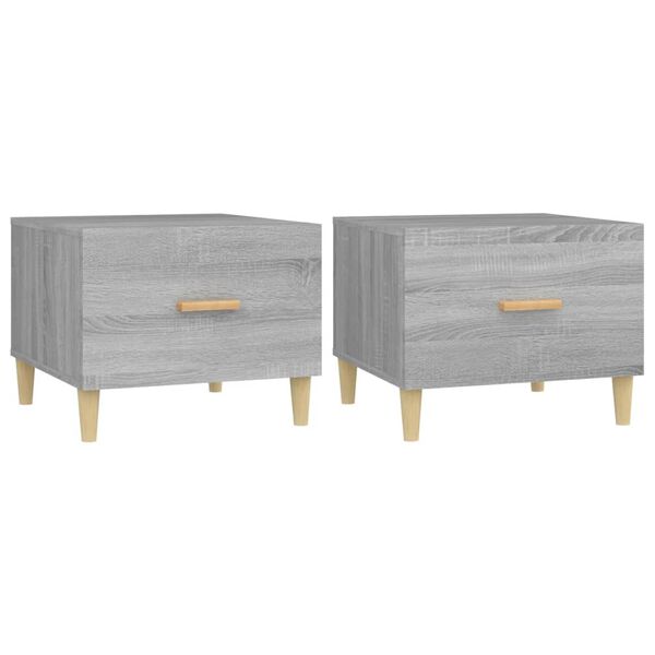 vidaXL Coffee Tables 2 pcs Grey Sonoma 50x50x40 cm Engineered Wood