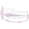 vidaXL Metal Bed Frame without Mattress with Footboard White 75x190cm