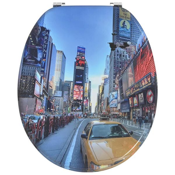 vidaXL Toilet Seat Multicolour 44 x 38 cm MDF board