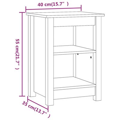 vidaXL Bedside Cabinets 2 pcs Black 40x35x55 cm Solid Wood Pine