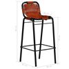 vidaXL Bar Set 3 Pieces Solid Reclaimed Wood and Genuine Goat Leather