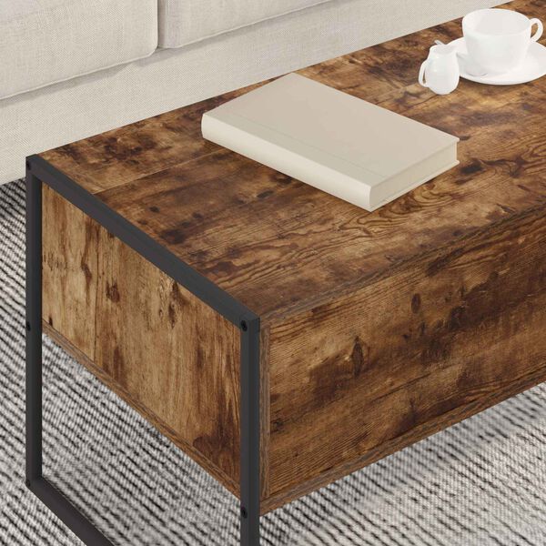 vidaXL Coffee Table Smoke Oak 100 x 46 x 40 cm Engineered Wood