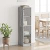 vidaXL Highboard with Glass Doors Grey Sonoma 35x37x142 cm