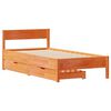 vidaXL Bed Frame without Mattress Wax Brown 90x200 cm Solid Wood Pine