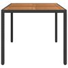 vidaXL Garden Table 150x90x75 cm Poly Rattan and Acacia Wood Black