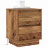vidaXL Bedside Cabinet with Drawer 2 pcs Old Wood 39 x 34.5 x 50 cm