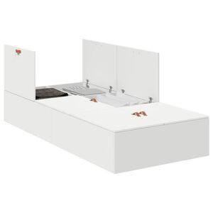 vidaXL Storage Bed Frame White 90 x 200 cm Engineered Wood