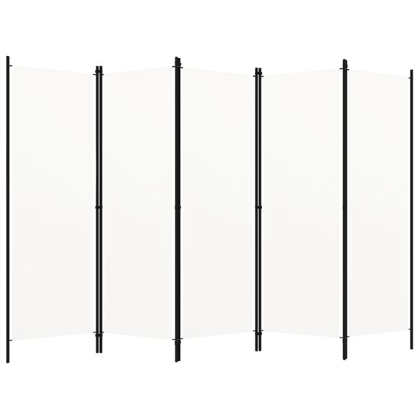 vidaXL 5-Panel Room Divider White 250x180 cm