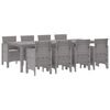 vidaXL Garden Dining Set 9 pcs White Polypropylene