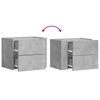 vidaXL Wall-mounted Bedside Cabinet Concrete Grey 45x30x35 cm