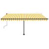vidaXL Manual Retractable Awning with LED 400x350 cm Yellow and White