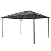 vidaXL Gazebo with Roof Aluminium 4x3x2.6 m Black