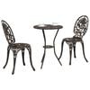 vidaXL Garden Bistro Set 3 pcs Bronze Aluminium