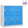 vidaXL Locker Cabinets 5 pcs Light Grey and Blue 90x45x92,5 cm Steel