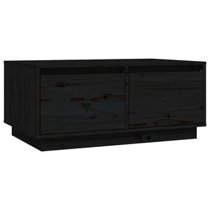 vidaXL Coffee Table Black 80x50x35 cm Solid Wood Pine