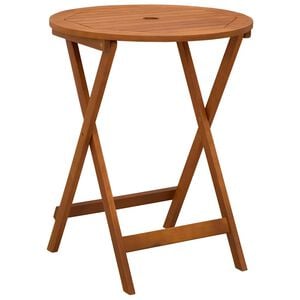 vidaXL Folding Garden Table &Oslash;60x75 cm Solid Eucalyptus Wood