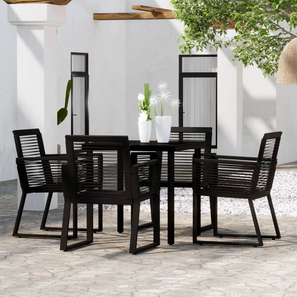 vidaXL 5 Piece Garden Dining Set Black