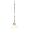 vidaXL Industrial Hanging Lamp White Round 32 cm E27 Solid Mango Wood